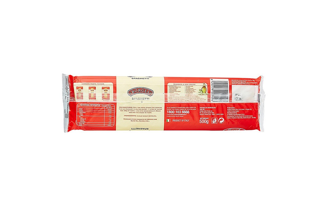 Borges Spaghetti Durum Wheat Pasta    Pack  500 grams